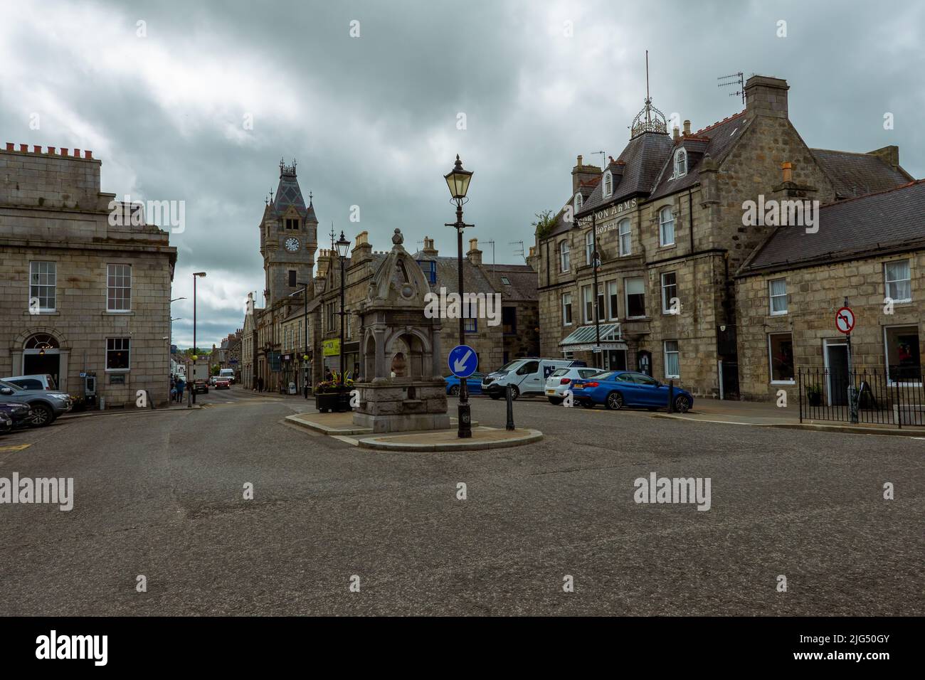 Huntly Market Square in the town centre of Huntly, Aberdeenshire