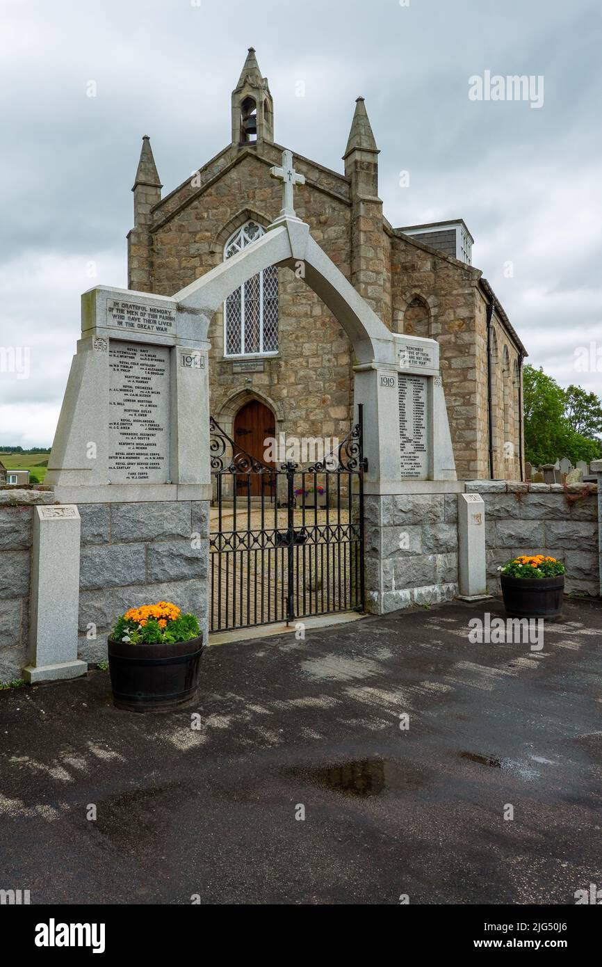 War Memorial at Kintore Parish Church, Kintore, Aberdeenshire, Scotland, UK Stock Photo