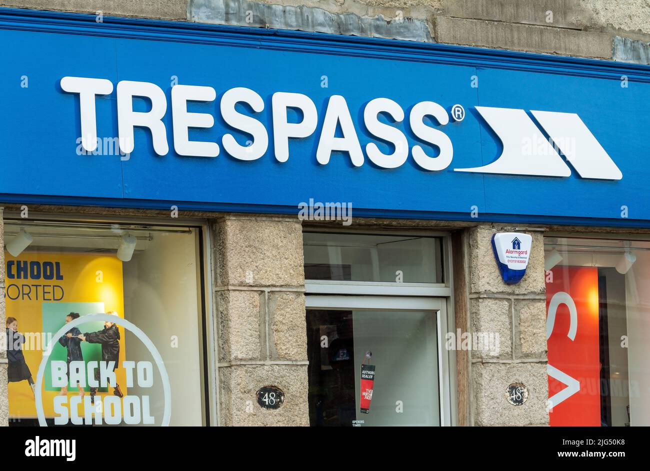 Trespass sports shop for all your sporting goods and equipment in Inverurie, Aberdeenshire Stock Photo