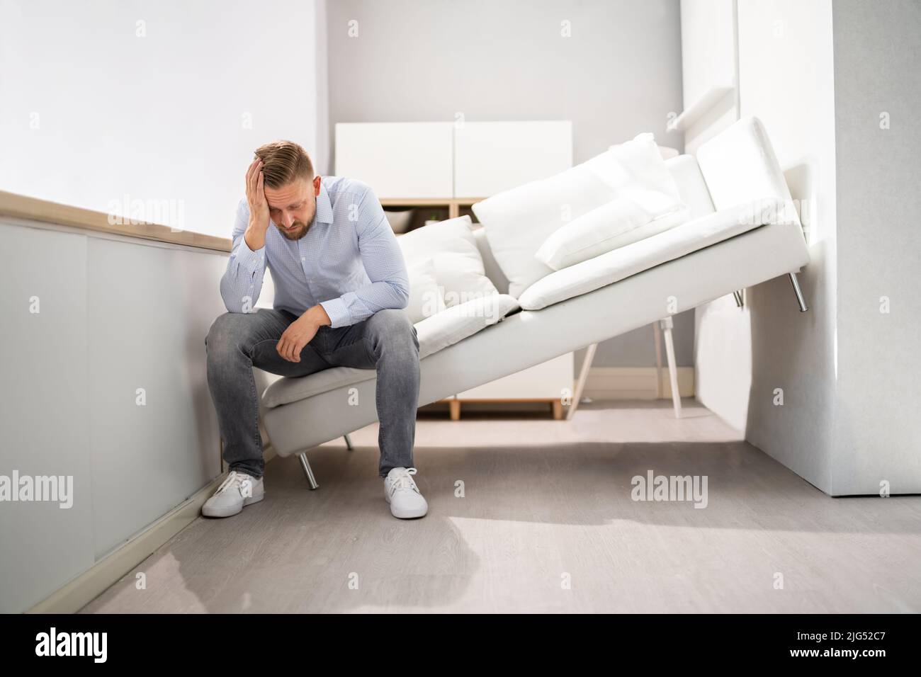 Lack Of Space Interior Design Mistake. Sofa Furniture Does Not Fit