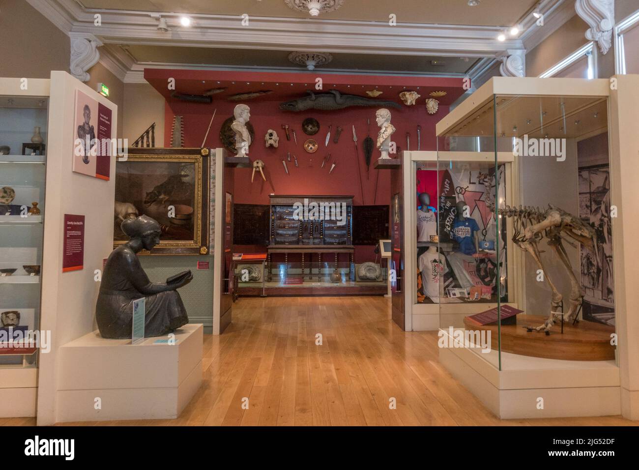 General view of displays inside the Leeds City Museum in Leeds, UK. Stock Photo