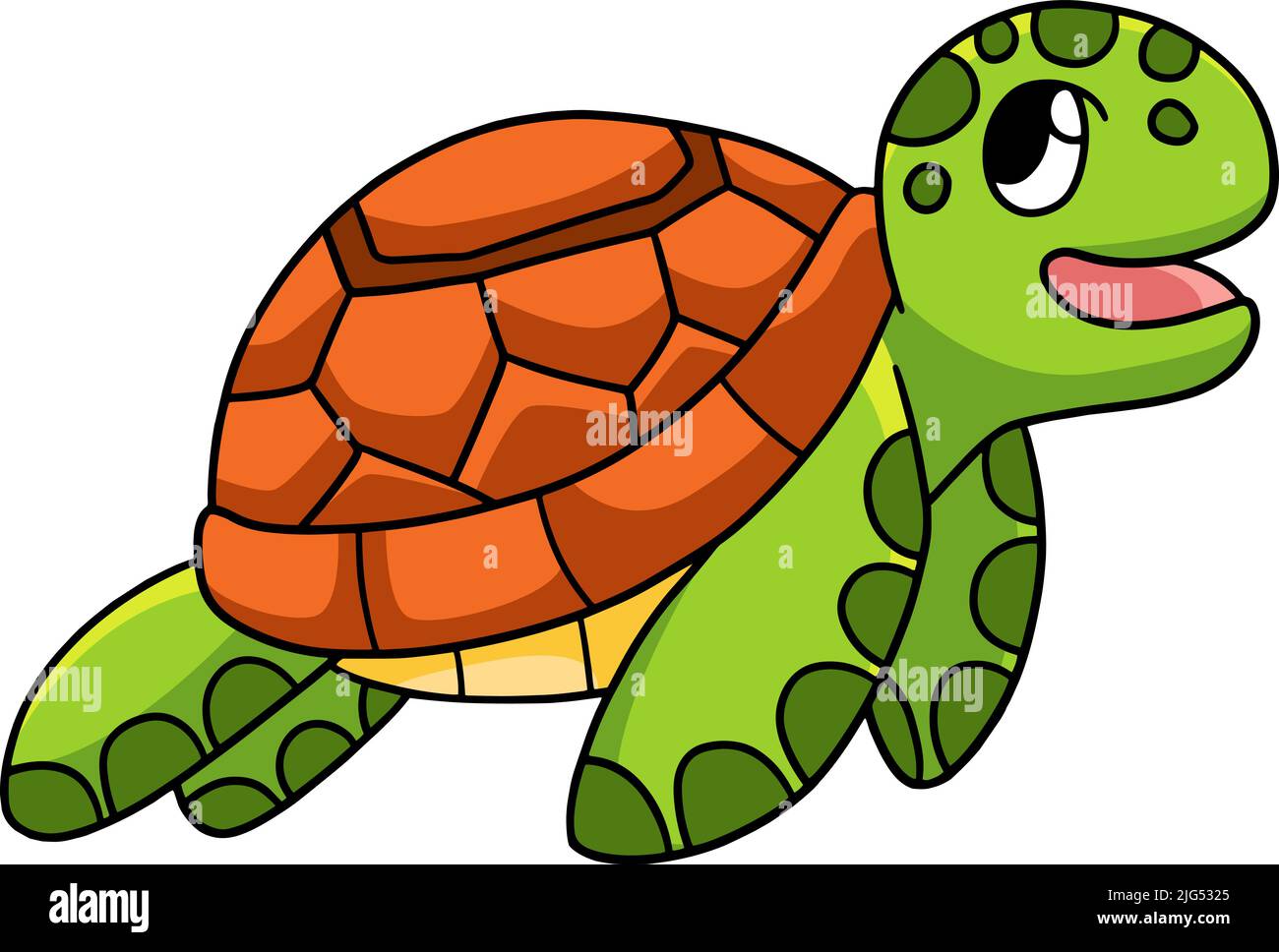 Sea Turtle Cartoon Colored Clipart Illustration Stock Vector Image
