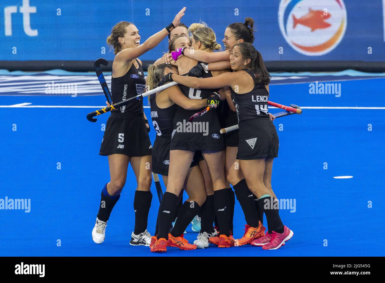 AMSTERDAM New Zealand goal during the match between India and New