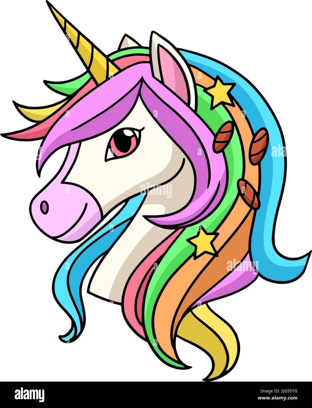 Unicorn Head Cartoon Colored Clipart Stock Vector Image & Art Alamy