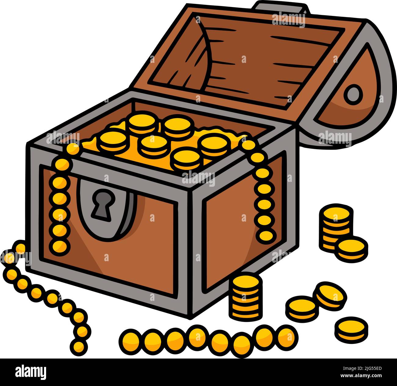 Treasure Box Cartoon Colored Clipart Illustration Stock Vector Image