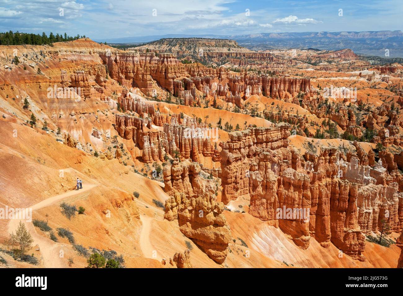 Utah red rock national park brice canyon. Rock formations, hoodoos, desert and forest scenery. Stock Photo