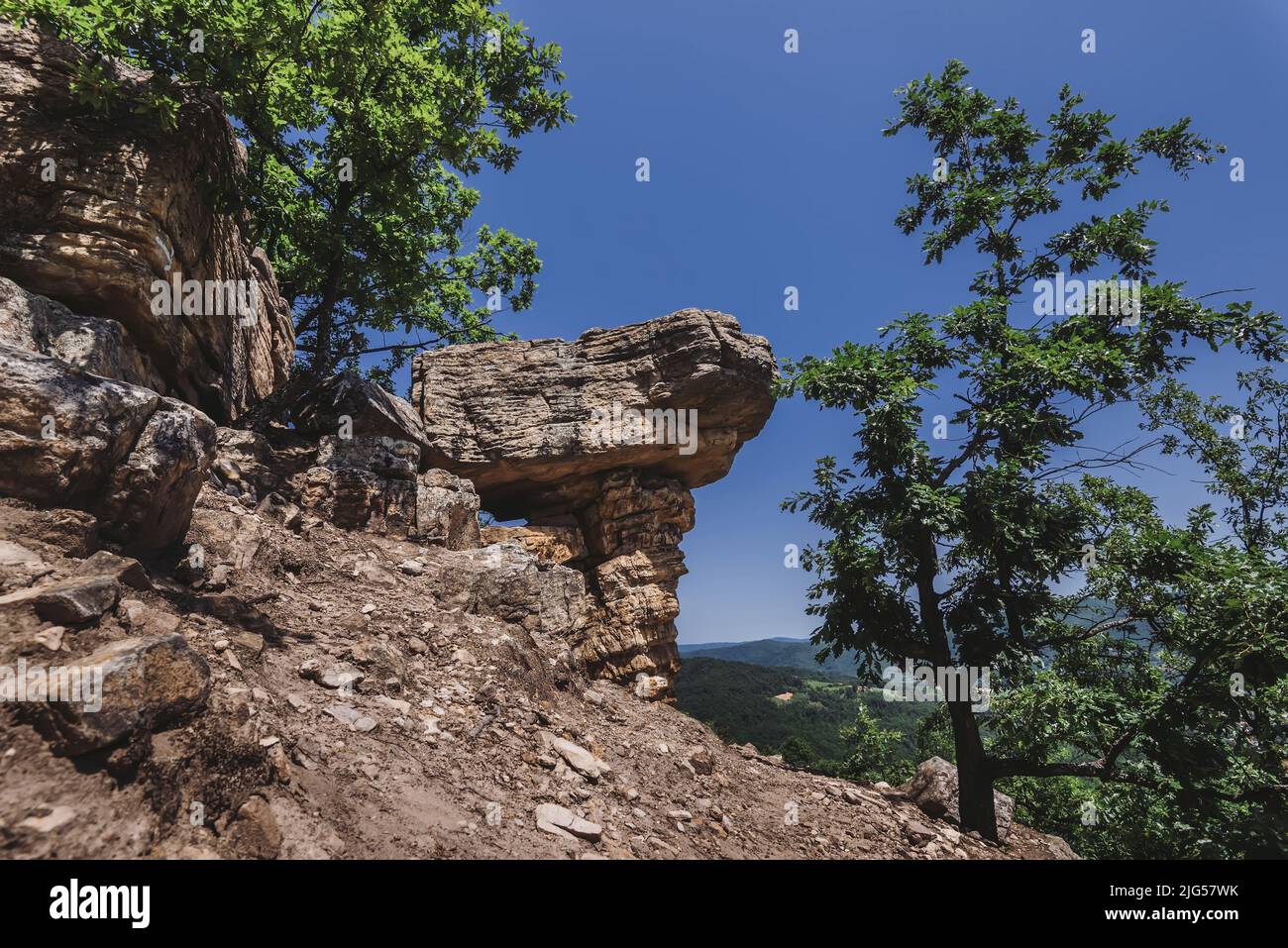 Gospodarev Kamen Natural Attraction in Serbia Stock Photo