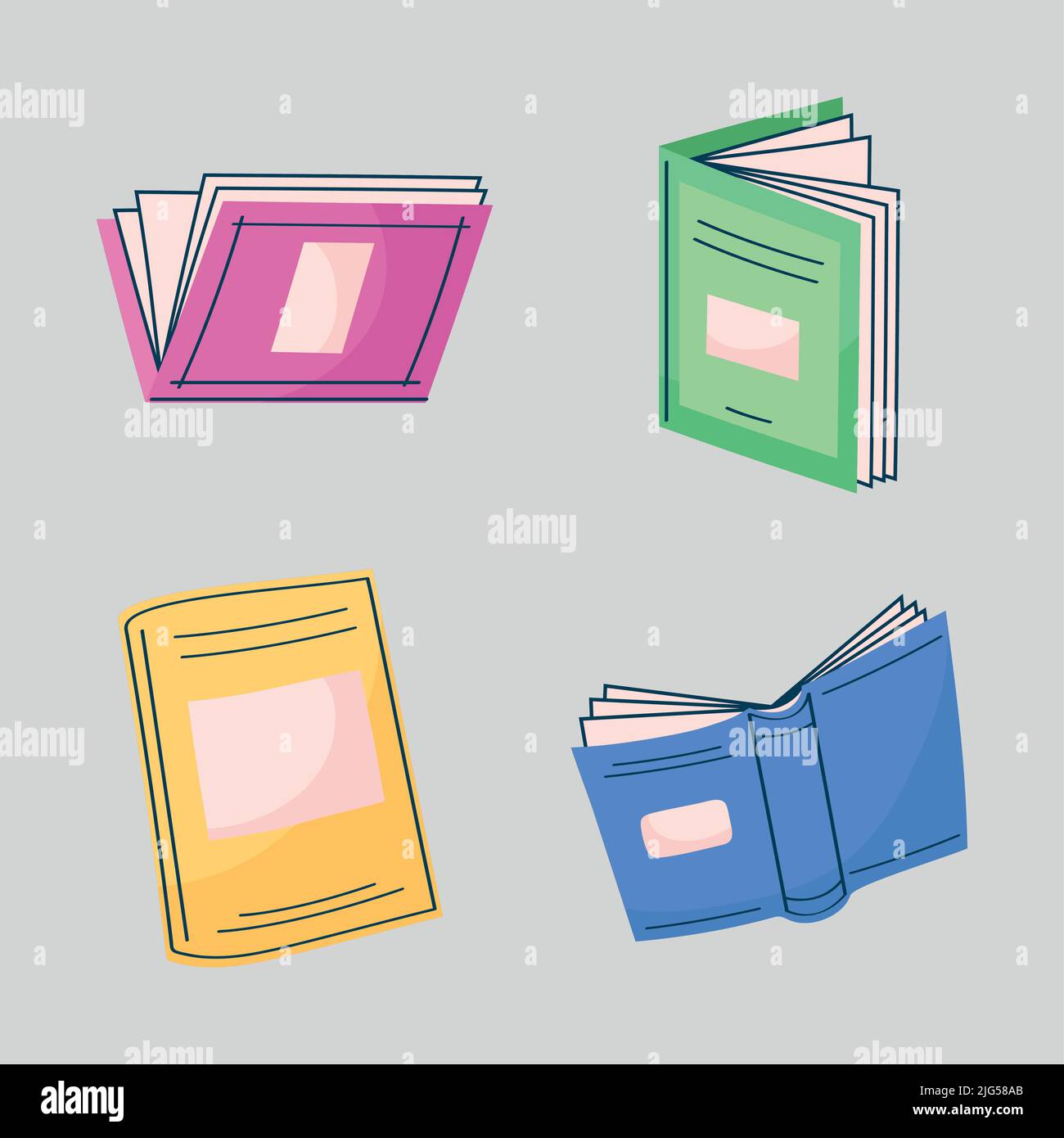 four text books icons Stock Vector Image & Art - Alamy