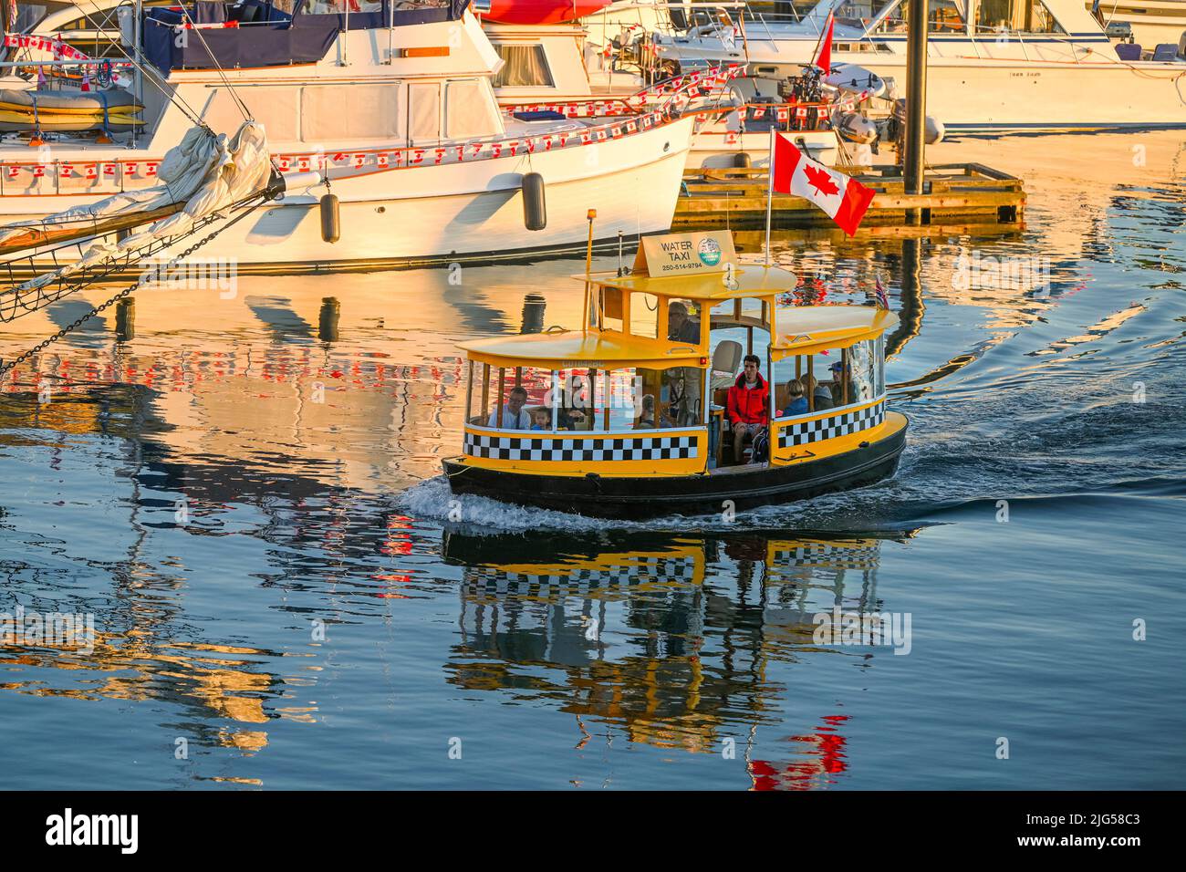 Water taxi, passenger ferry, Inner Harbour, Victoria, British Columbia, Canada Stock Photo