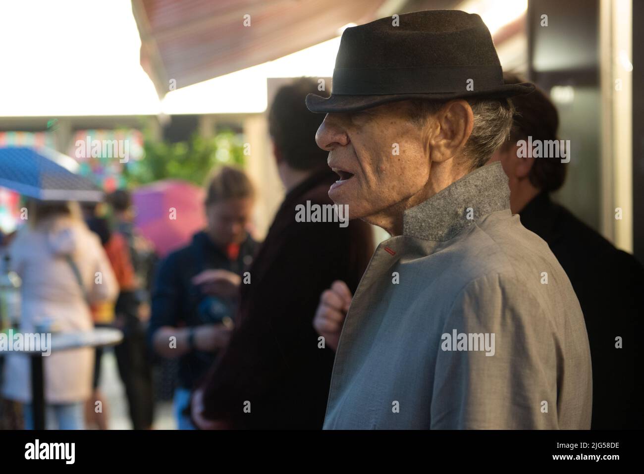 Munich, Germany, July 7, 2022, Director Klaus Lemke seen before the screening of his Film CHAMPAGNER FÜR DIE AUGEN - GIFT FÜR DEN REST at City Cinema during  39. Filmfest München. He died at the age of 81 years on July 7, 2022 in Munich Stock Photo