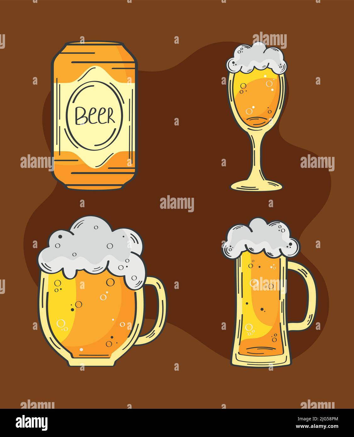 four beers drinks icons Stock Vector Image & Art - Alamy