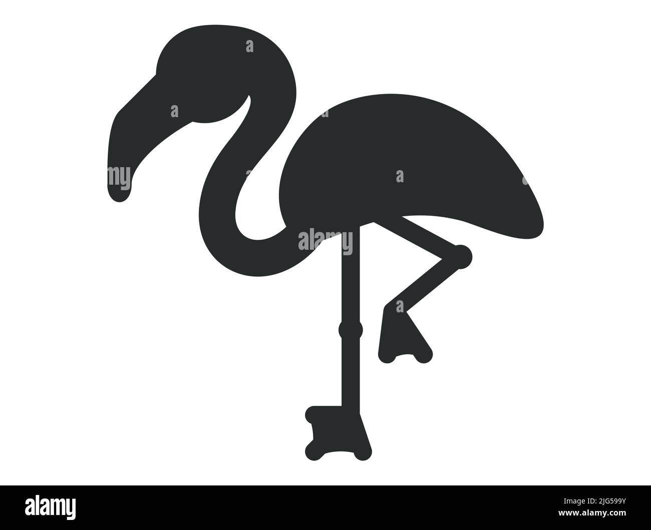 Premium Photo | A silhouette black and white picture of a flamingo