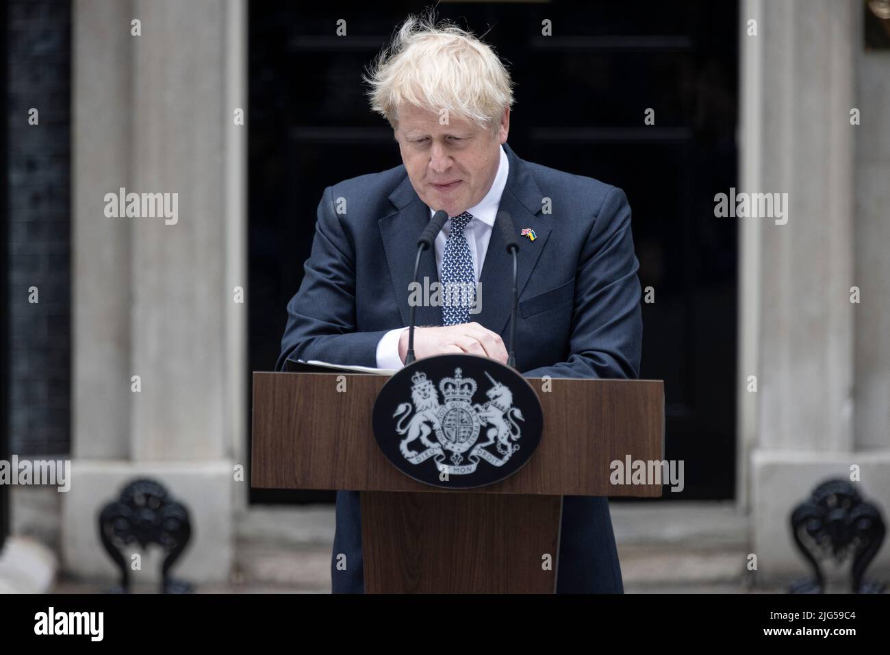 Uk Prime Minister Boris Johnson Announces His Resignation In Downing