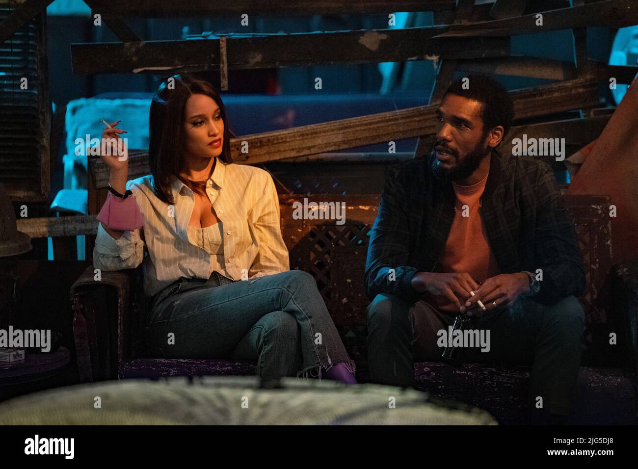 P-VALLEY, from left: Elarica Johnson, Parker Sawyers, Demethrius