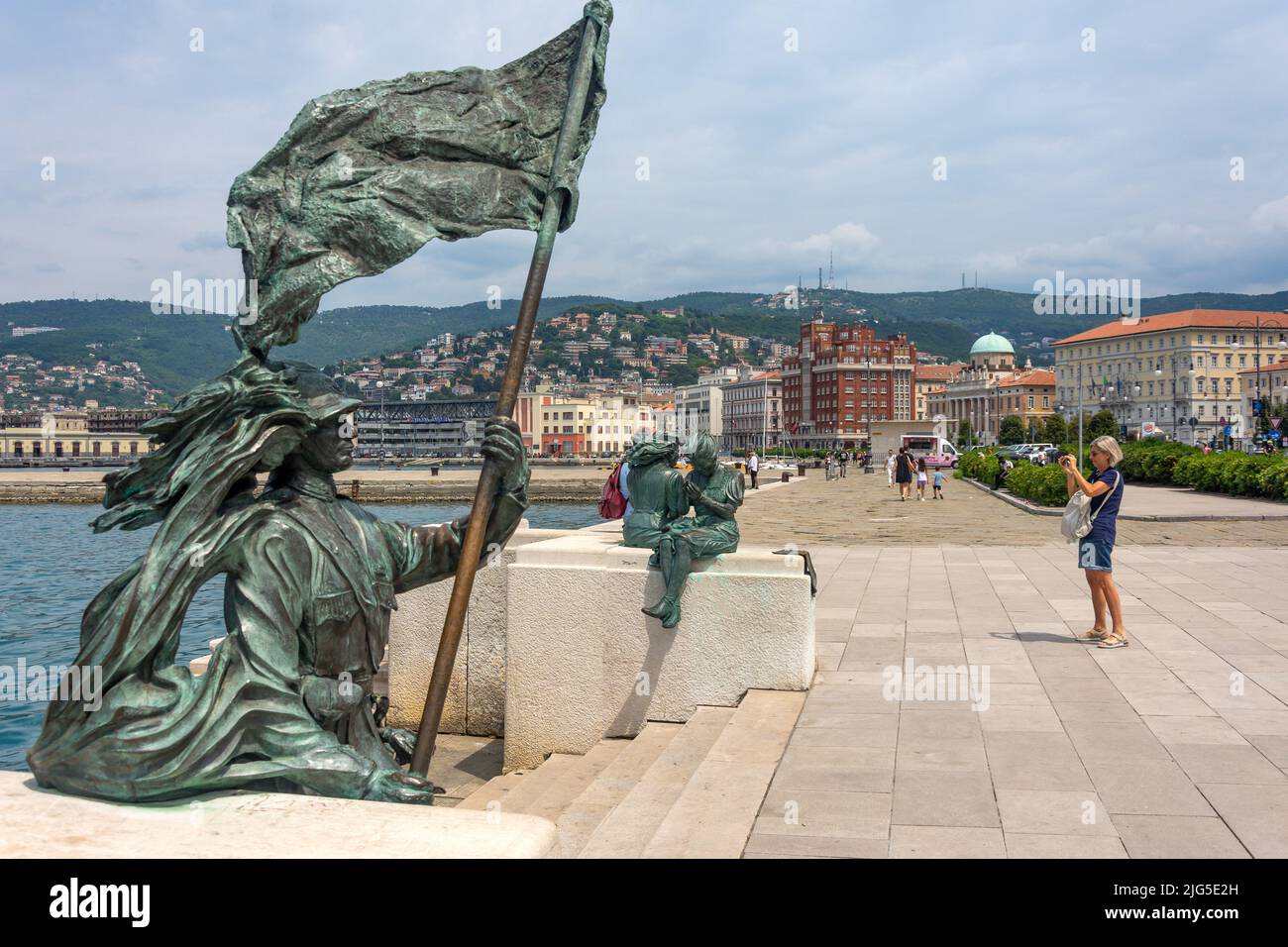 La Ragazze di Trieste sculptures on seafront promenade, Trieste, Friuli Venezia Giulia Region, Italy Stock Photo