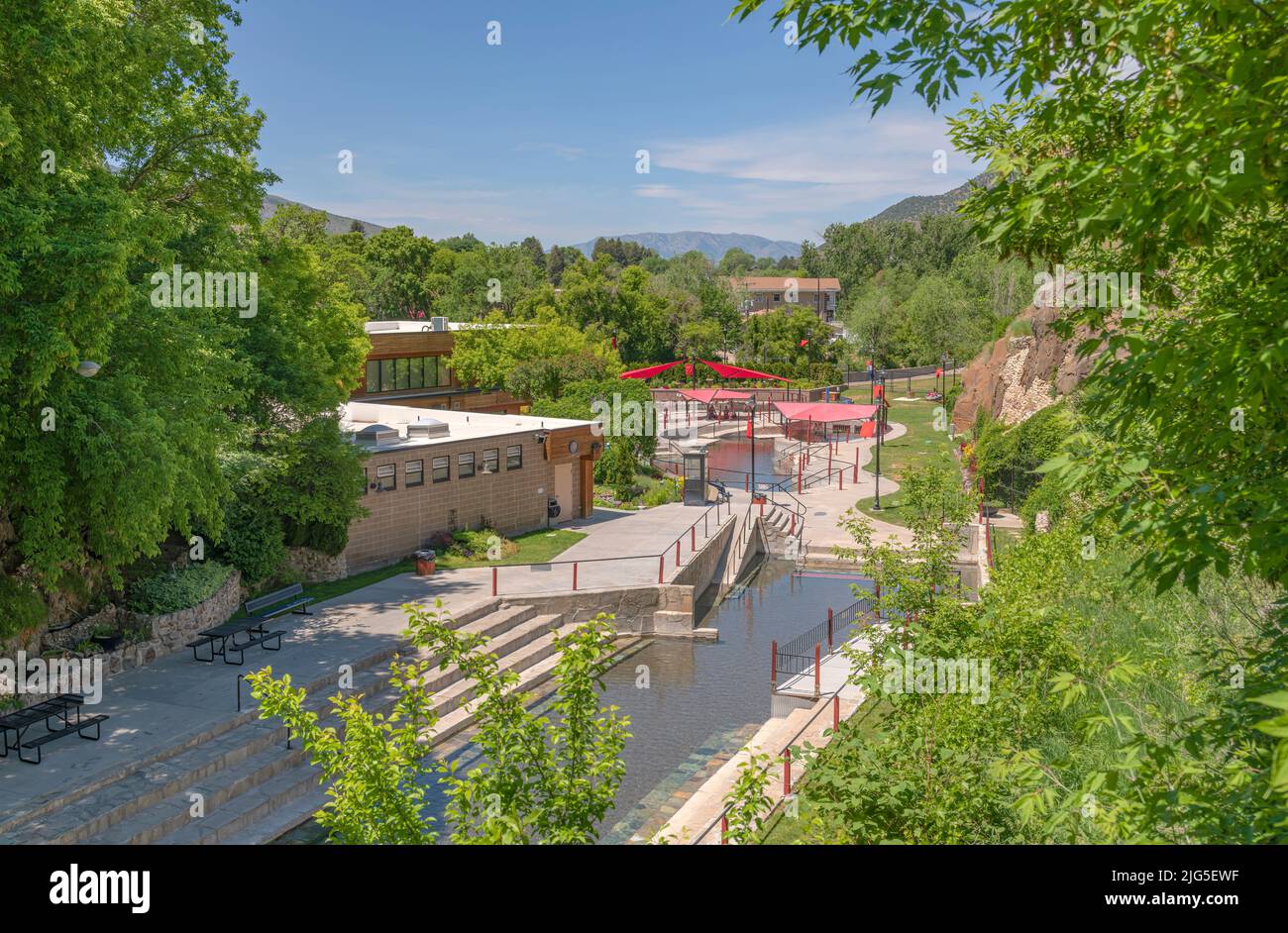 Lava Hot Spring resort and spa in Idaho state. Stock Photo