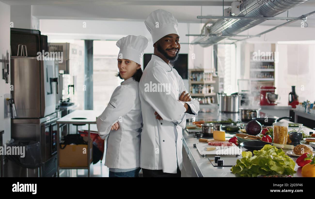 Portrait chefs doing teamwork cook hi-res stock photography and images ...