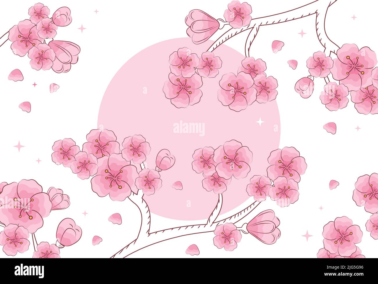Branches with cherry blossoms Stock Vector
