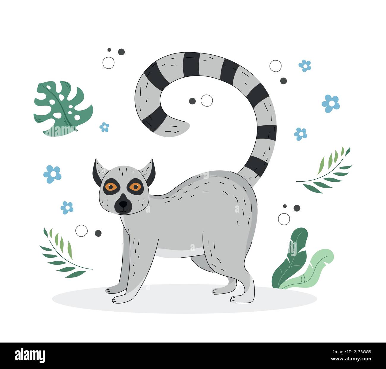 Exotic cute lemur Stock Vector