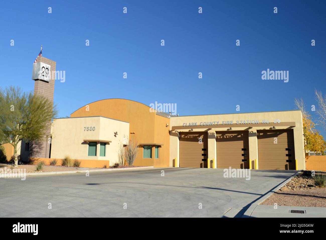 March 11 2019 Clark County Nevada USA. Clark County Nevada Fire Department fire station 29. Stock Photo