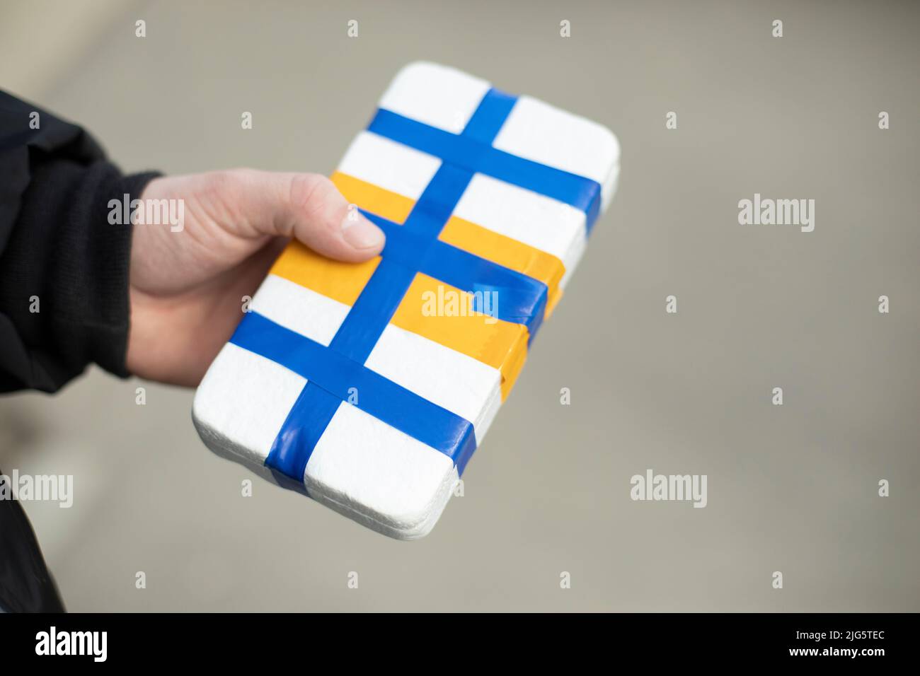 Unknown contents of box. Postal parcel. Illegal premise. Physical