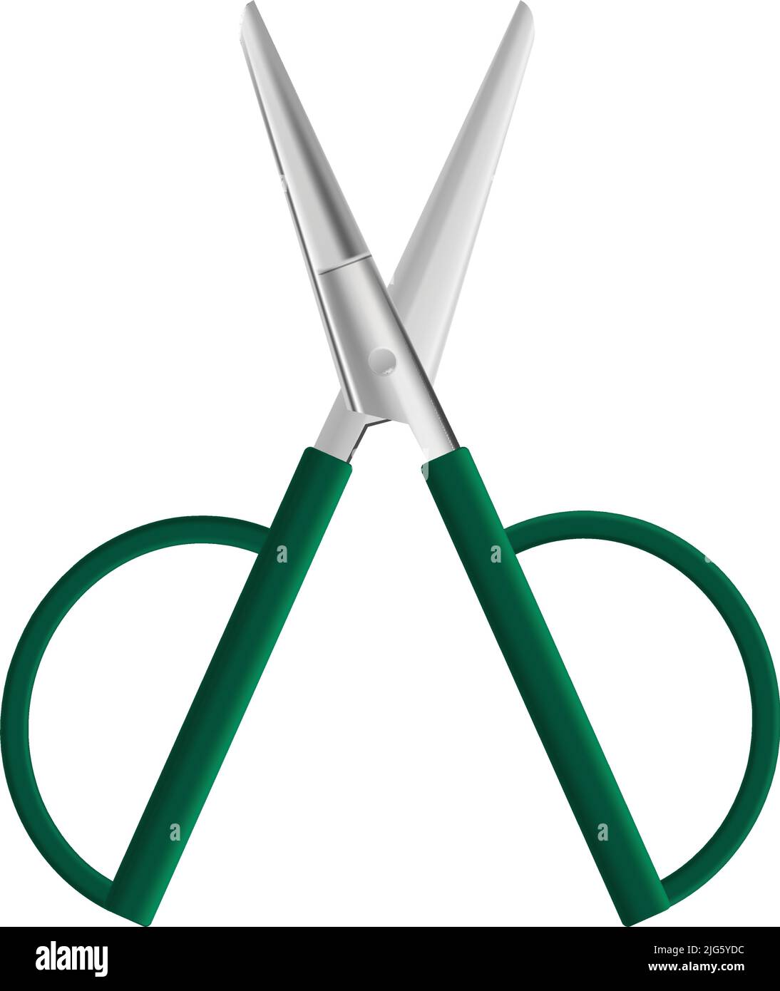 Scissors Top View Realistic office items mockup top view composition with isolated image ...