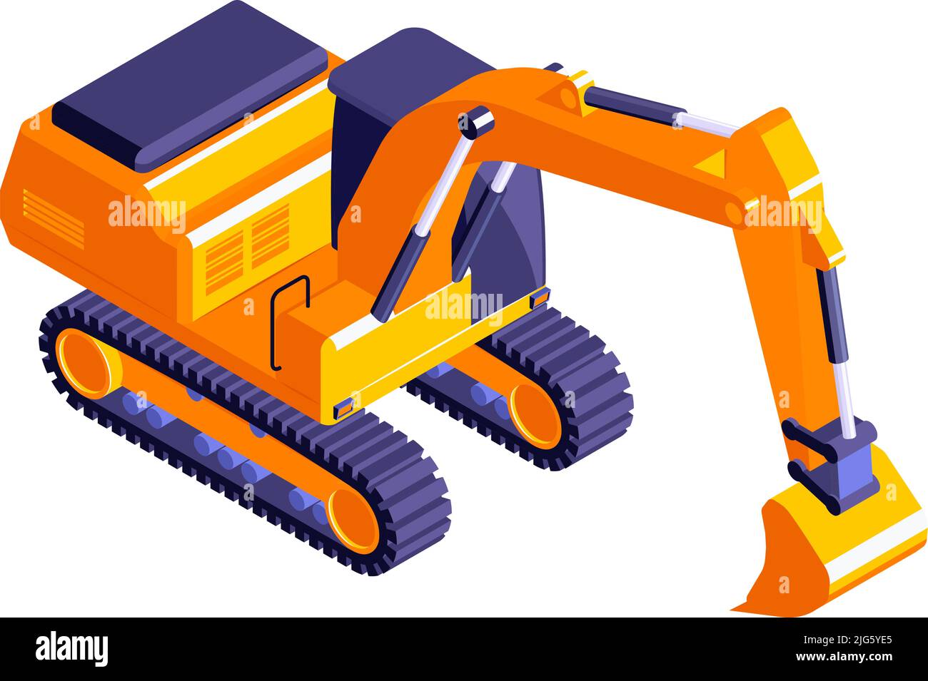 Isometric road construction roller composition with isolated image of ...