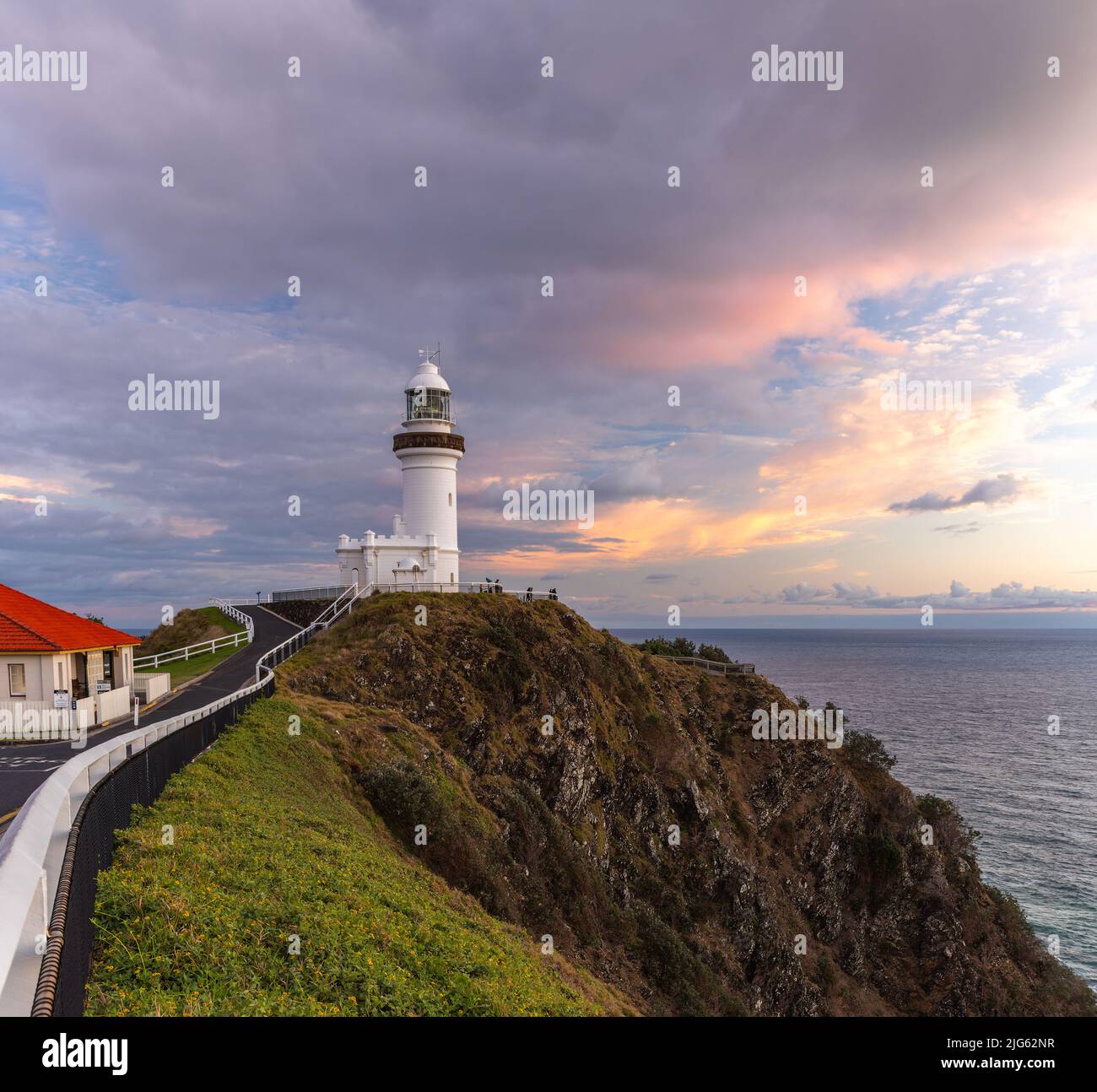 sunrise shot of the historic lighthouse at cape byron at byron bay in northern nsw Stock Photo