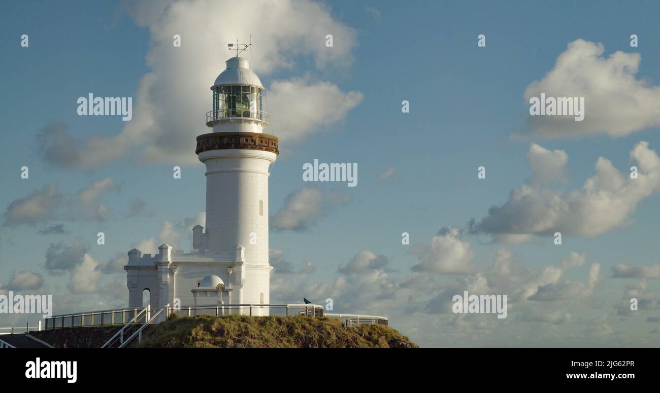 close up of the historic lighthouse at byron bay Stock Photo