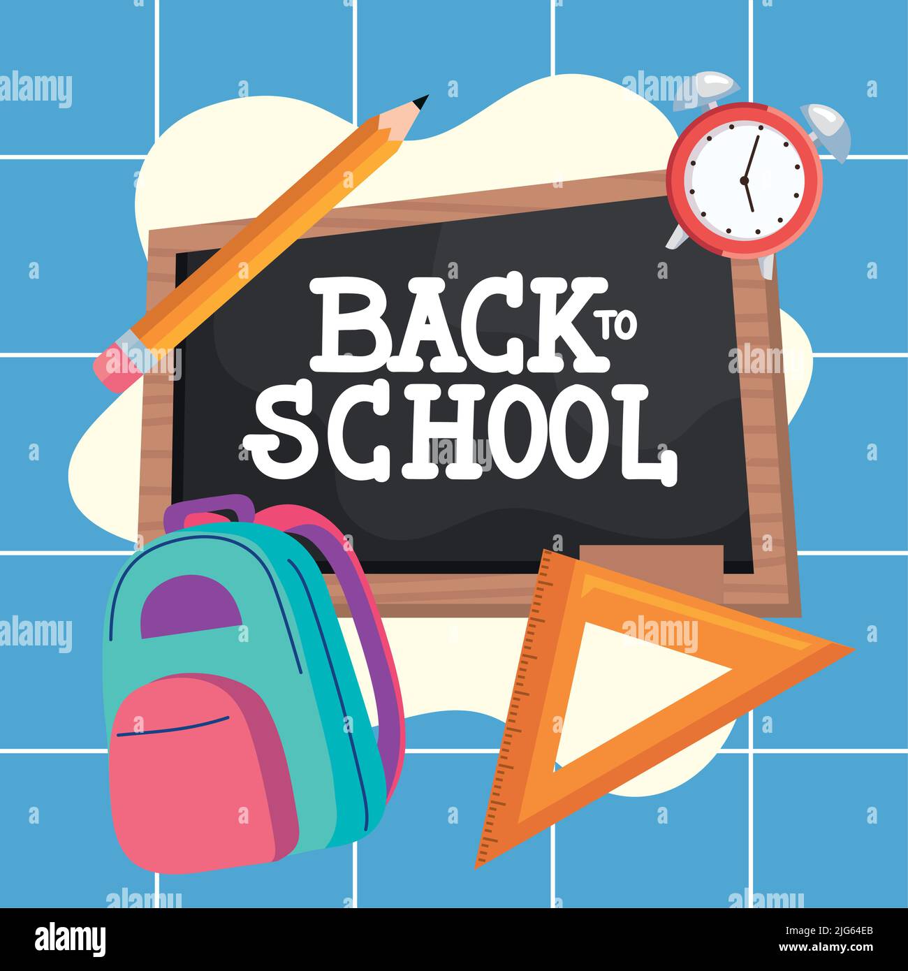 back to school lettering in chalkboard Stock Vector Image & Art - Alamy