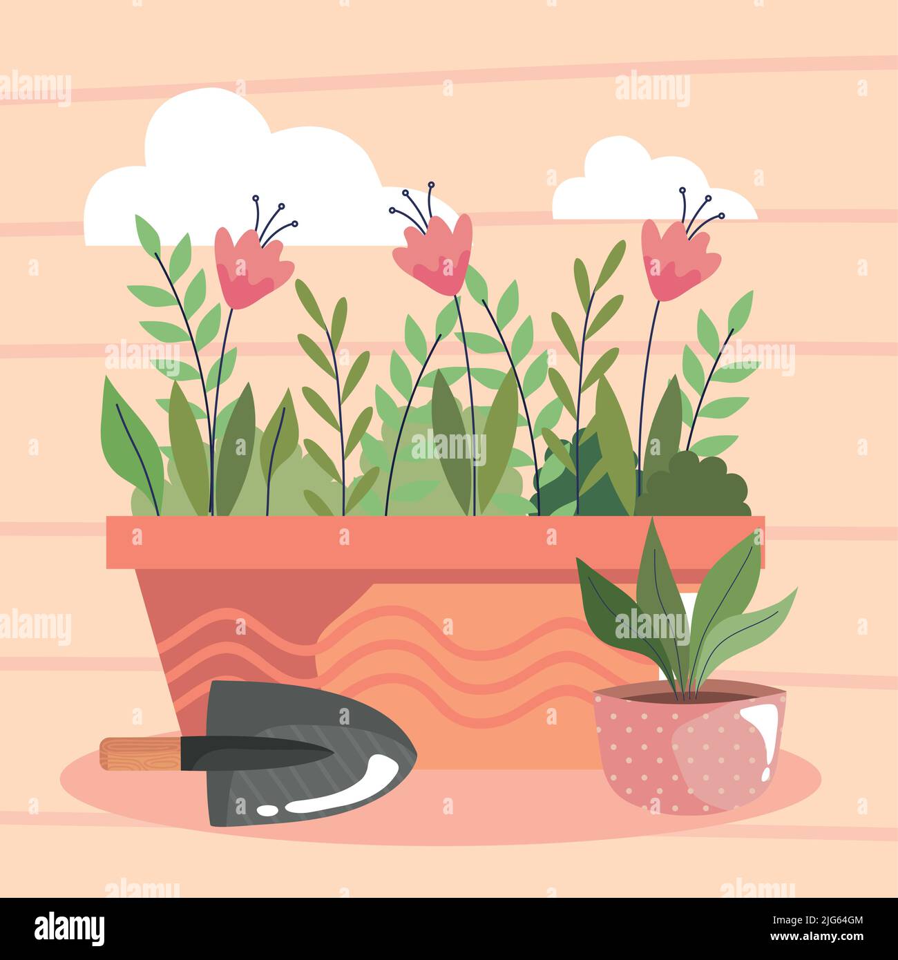 gardening flowers and shovel Stock Vector Image & Art - Alamy