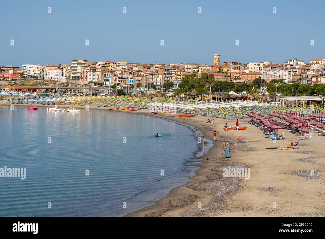 The Lentiscelle beach of Marina di Camerota, a small resort town on the Cilento coastline, Campania, Italy Stock Photo