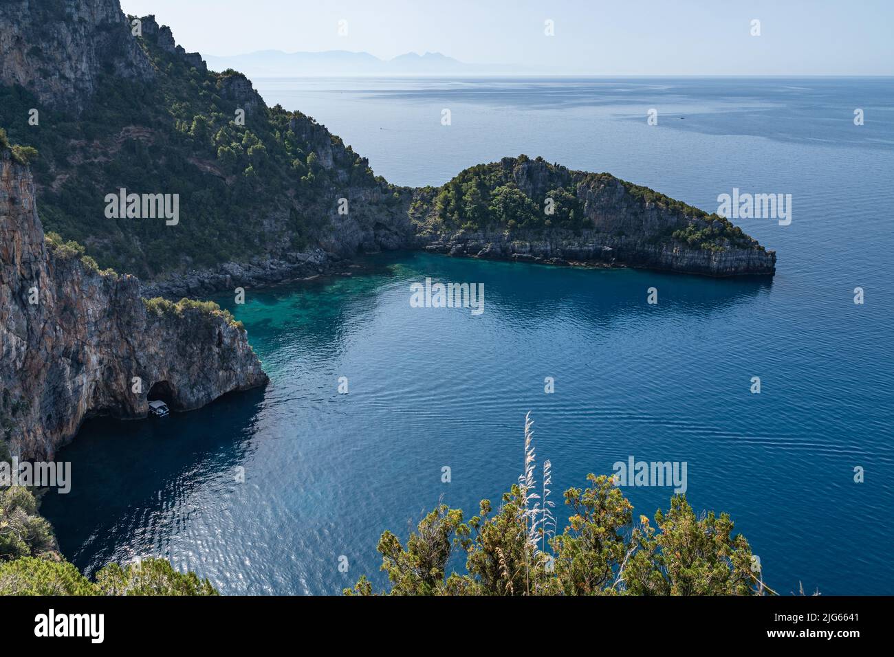 A scenic bay at Cilento National Park near Marina di Camerota, Campania, Italy Stock Photo