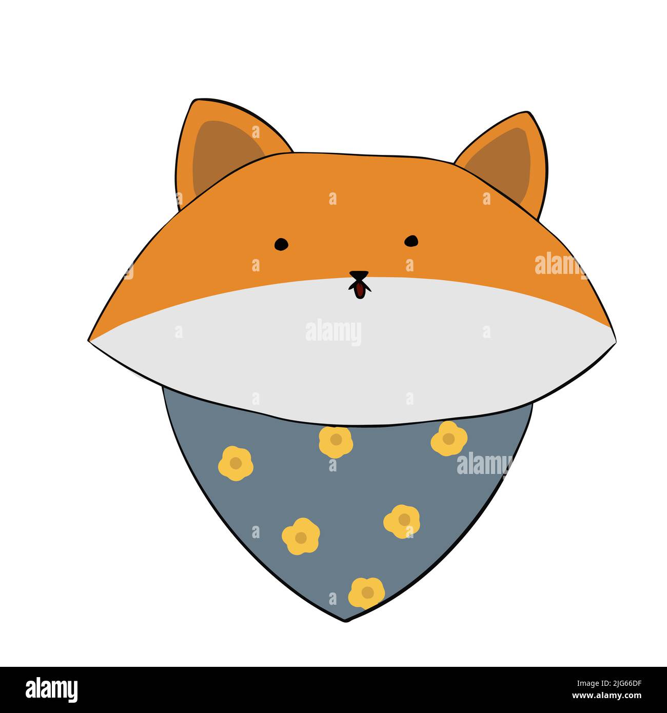 Fox in a cool scarf in a flower Stock Vector