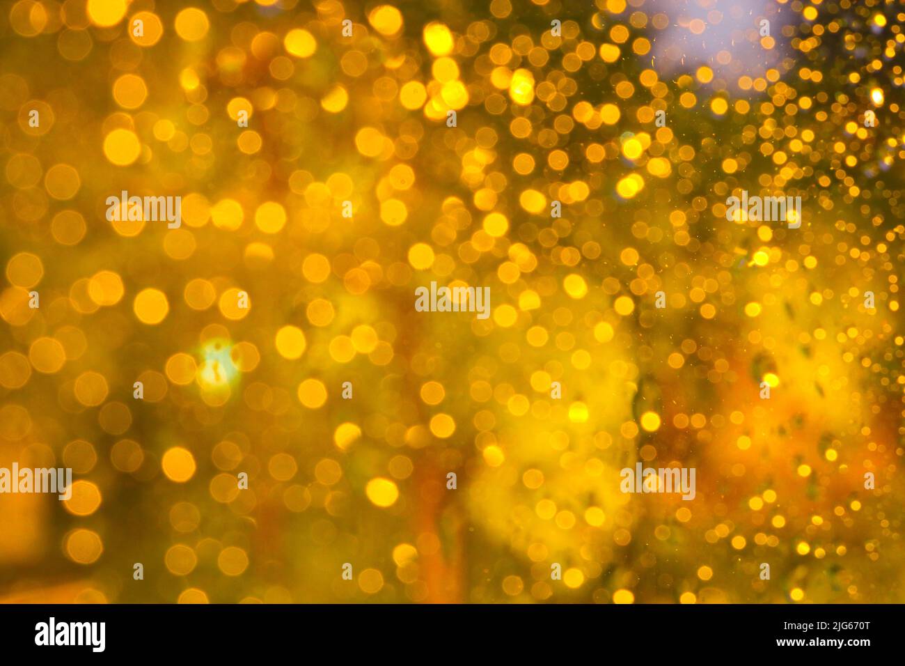Abstract golden background - yellow bokeh. Stock Photo