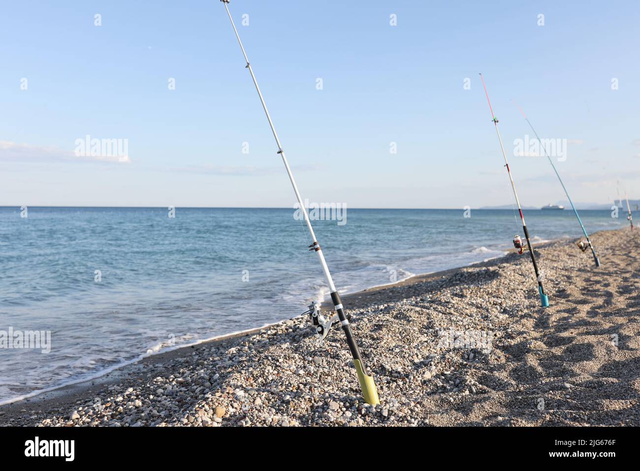 Sea beach fishing rods hi-res stock photography and images - Page
