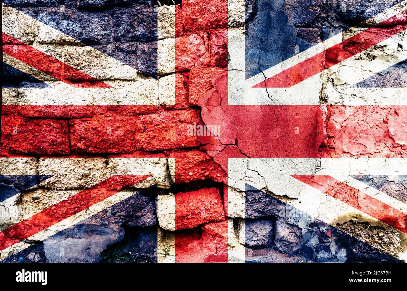 The Union Jack, or Union Flag, is the de facto national flag of the United Kingdom Stock Photo