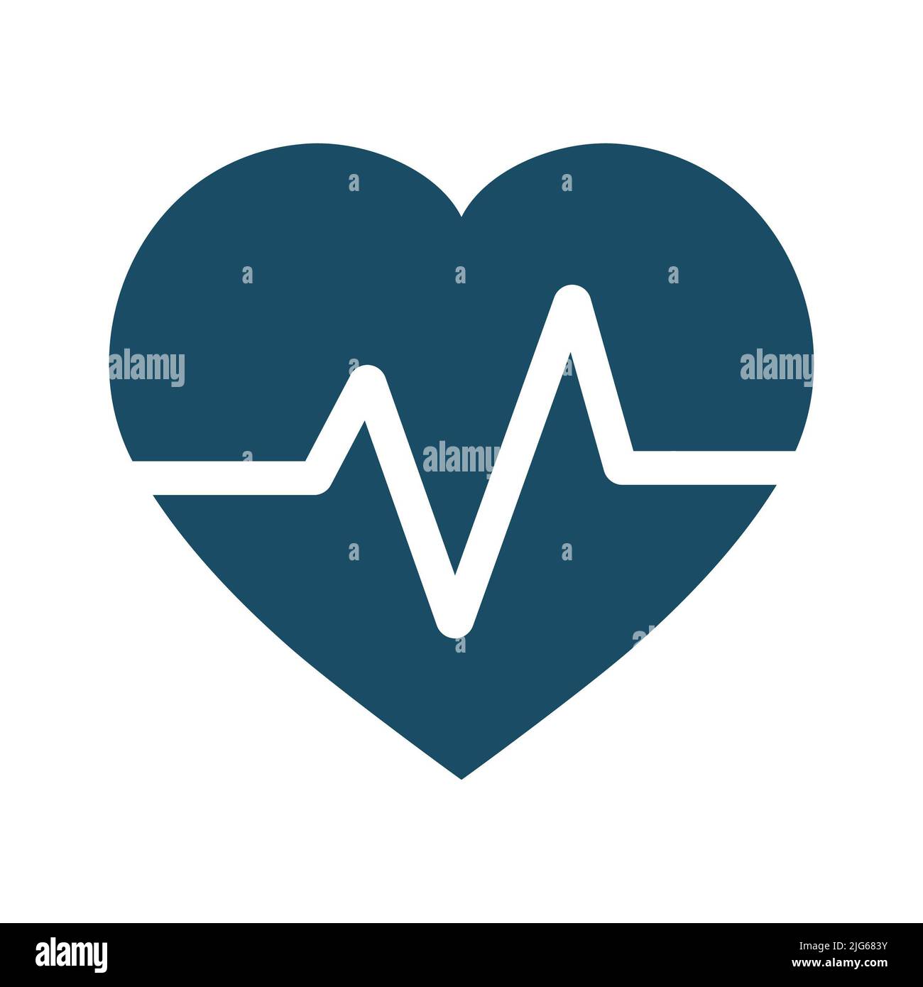High quality dark blue flat heart beat, beat per minute, pulse icon. Pictogram, icon set, illustration. Useful for web site, banner, greeting cards, a Stock Photo