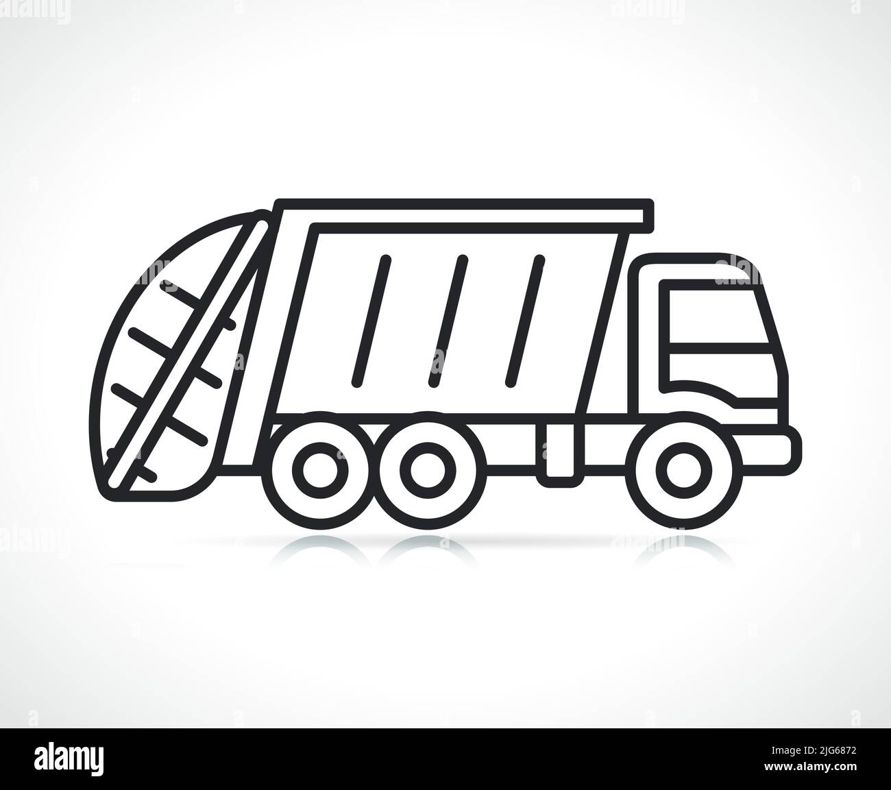 garbage truck thin line icon illustration isolated Stock Vector