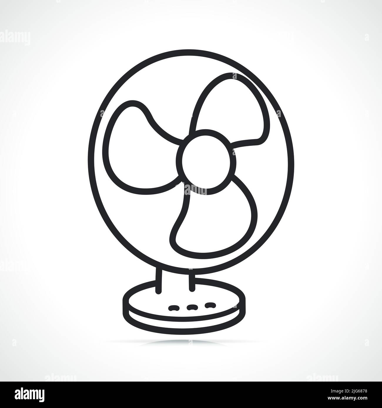 electric table fan thin line icon illustration Stock Vector