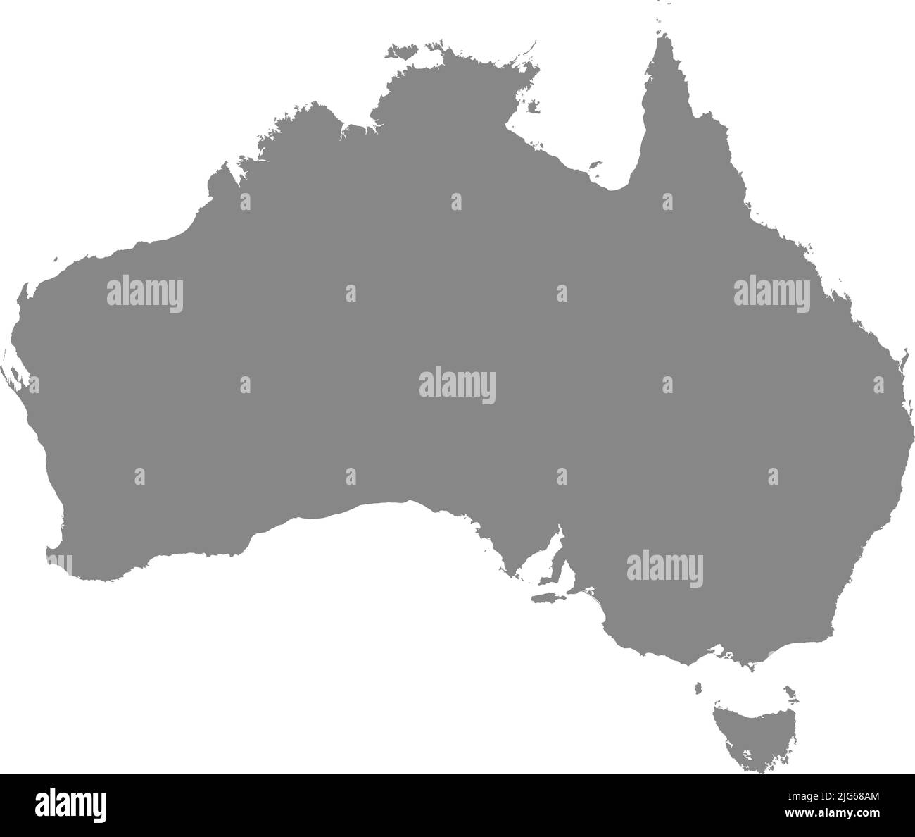 Simple Blank Flat Gray Vector Administrative Map Of AUSTRALIA Stock Simple Blank Flat Gray Vector Administrative Map Of Australia 2JG68AM 