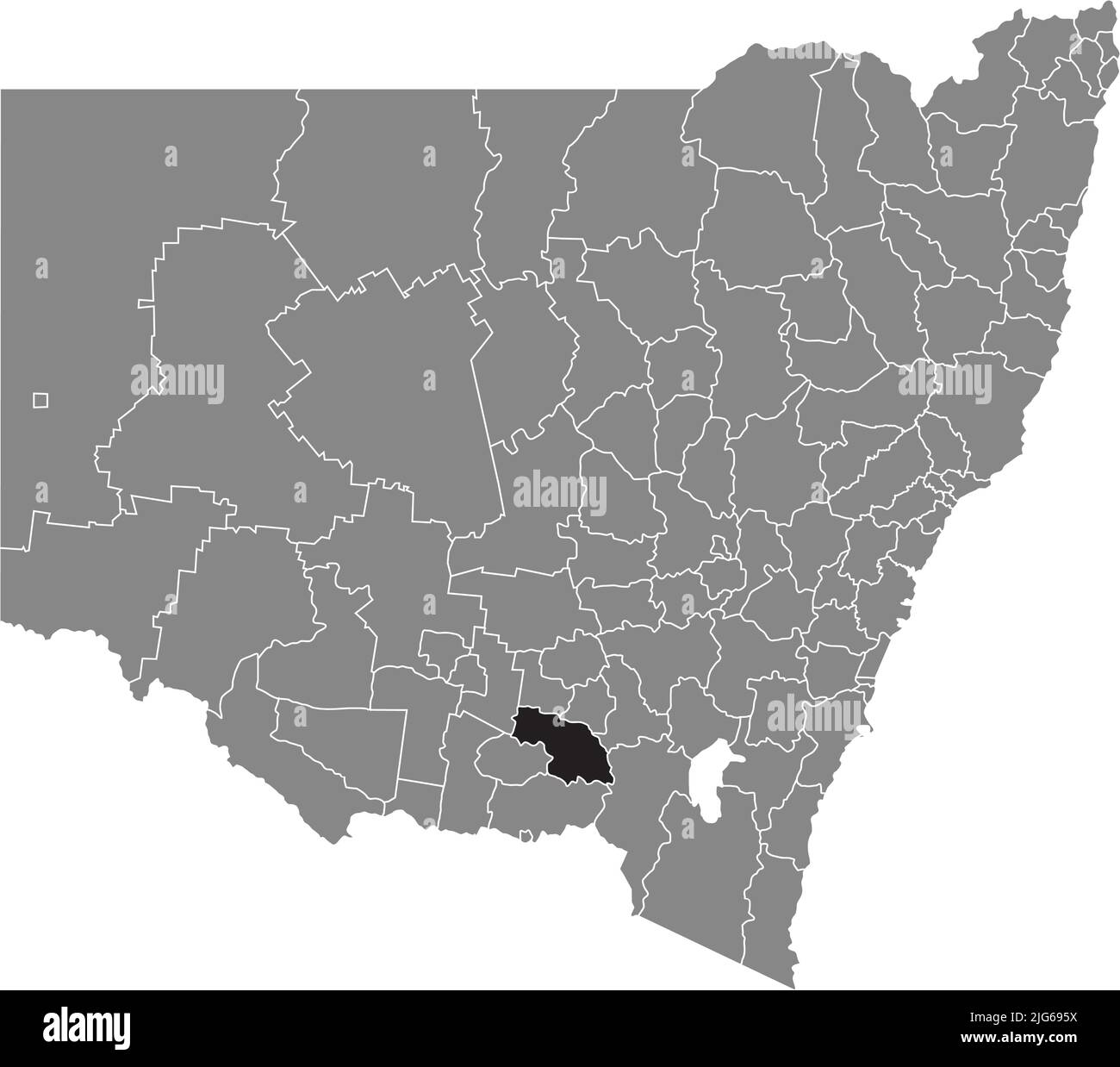 Locator map of the CITY OF WAGGA WAGGA, NEW SOUTH WALES Stock Vector