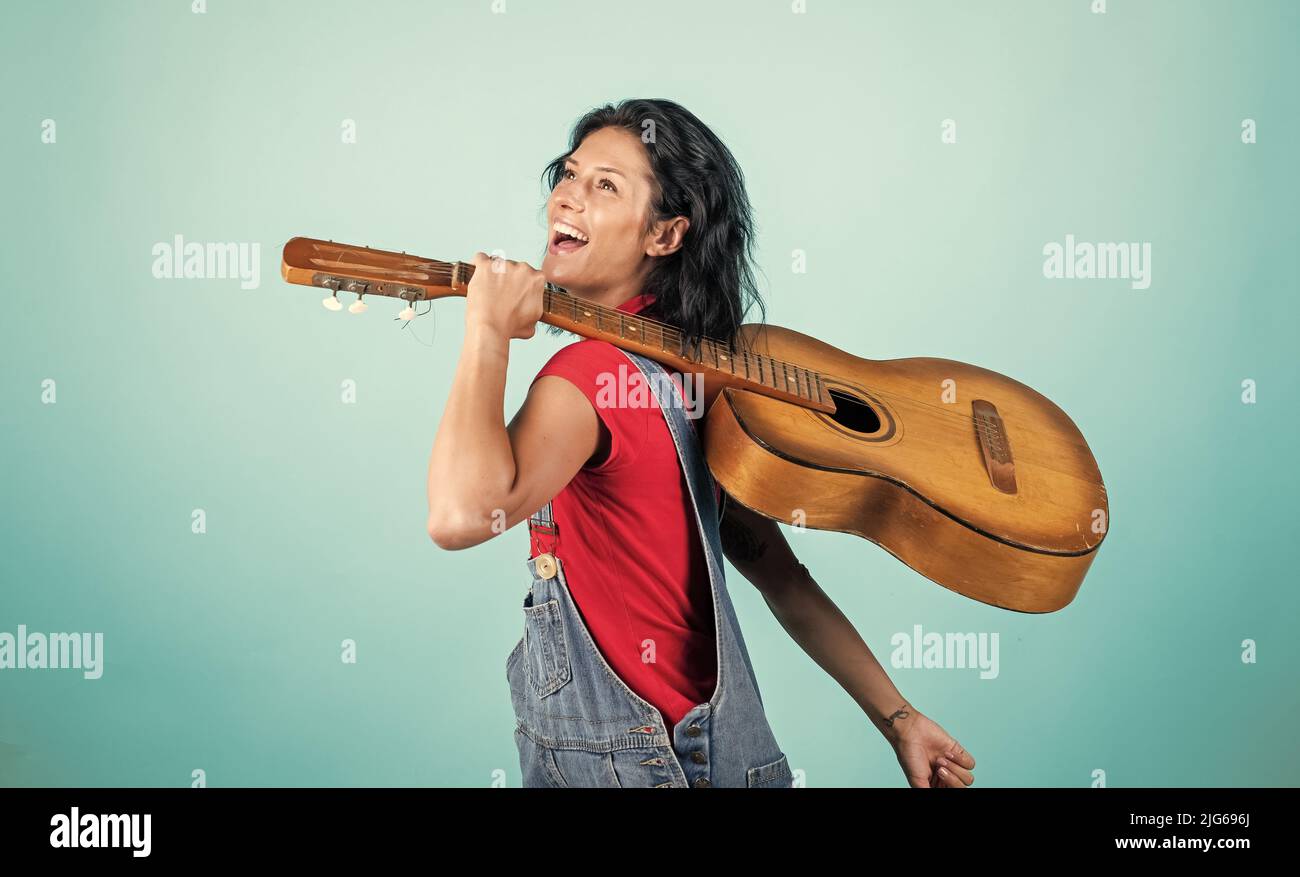 lets go. Singing Songs. talented musician. Lifestyle and People Concept ...