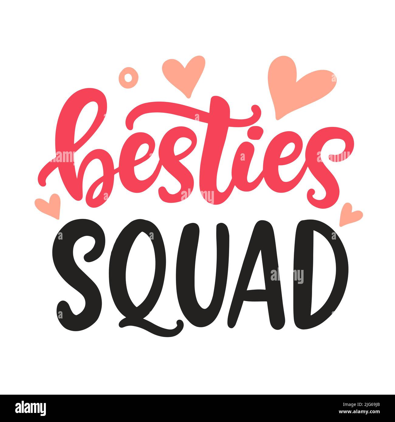 Best friends squad. Friendship Day hand lettering phrase Stock Vector