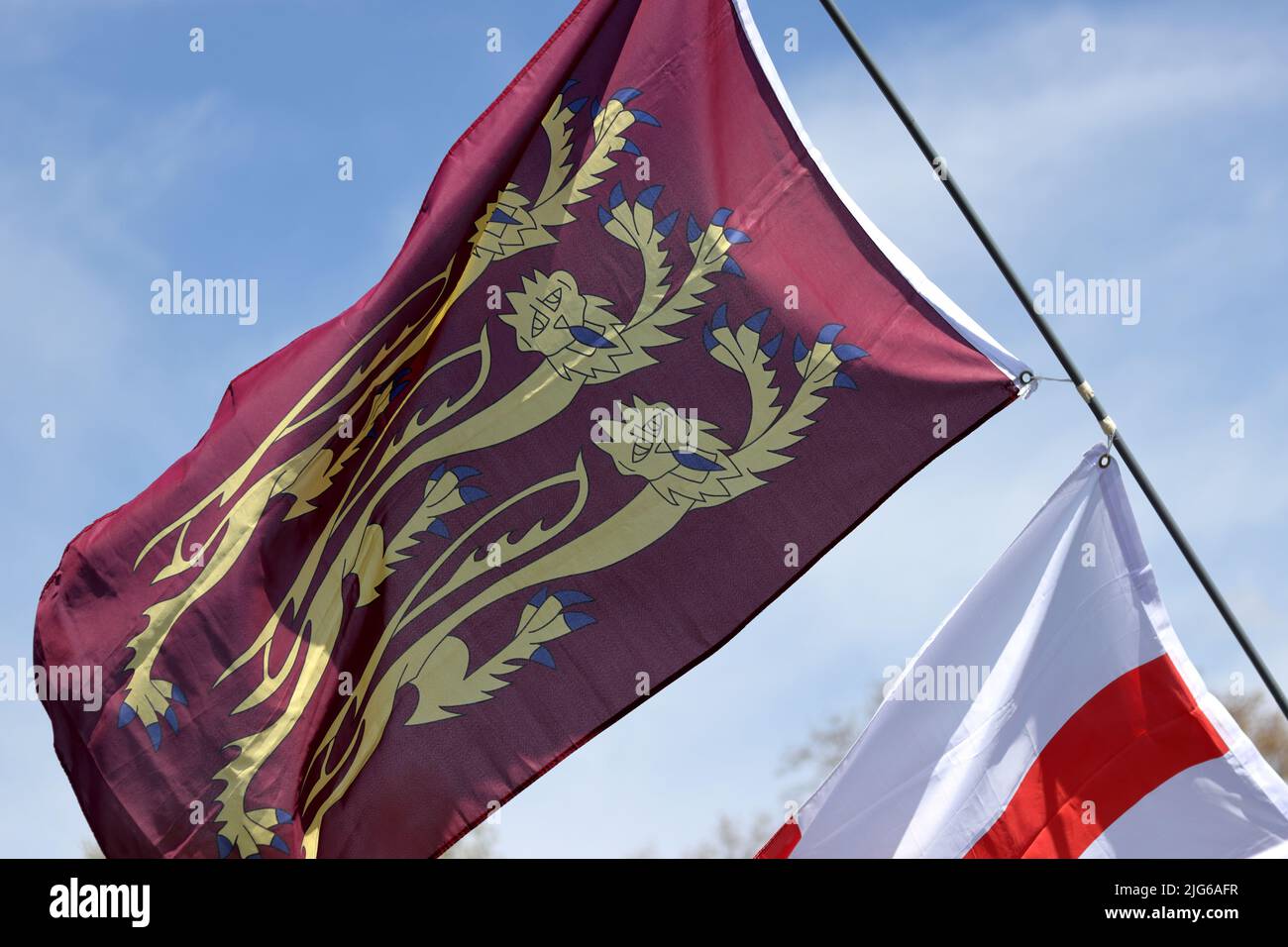 Flags of England Saint Cross and Three gold lions, a Royal