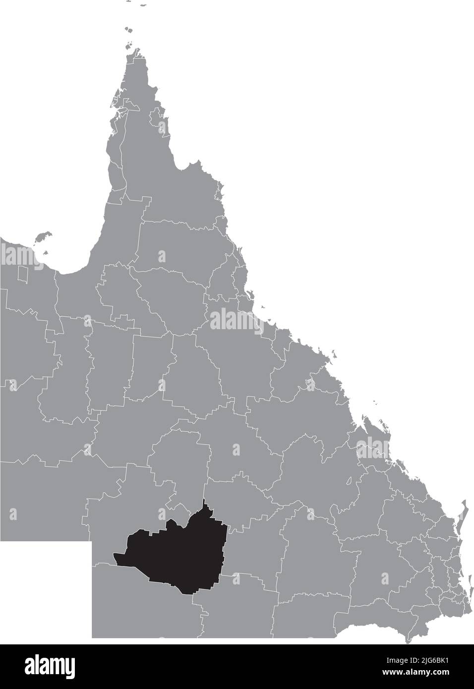 Locator map of the SHIRE OF QUILPIE, QUEENSLAND Stock Vector Image