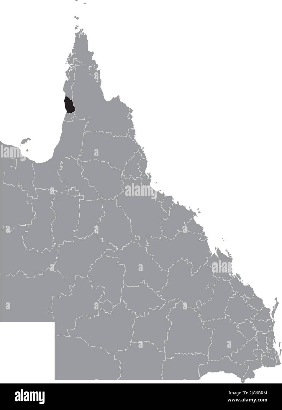 Locator map of the ABORIGINAL SHIRE OF PORMPURAAW, QUEENSLAND Stock