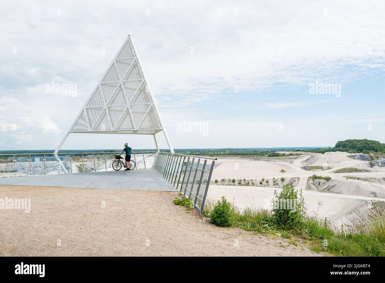 Viewpoint near Geomuseum Faxe and view over the limestone quarry. Faxe  Kalkbrud, Denmark Stock Photo - Alamy