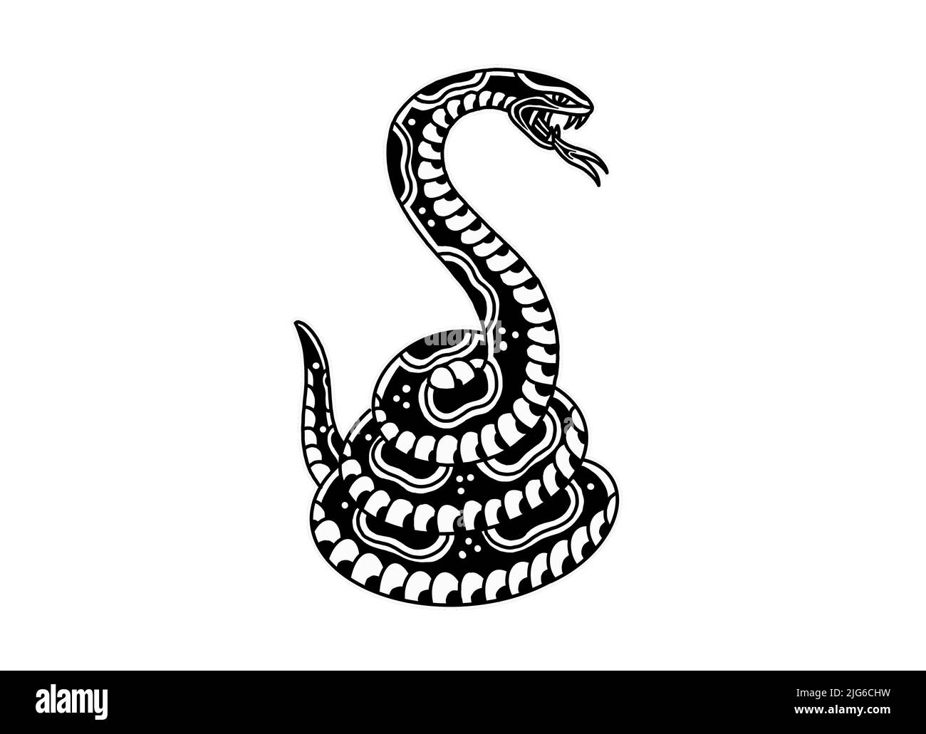Old school tattoo design graphic snake Stock Photo