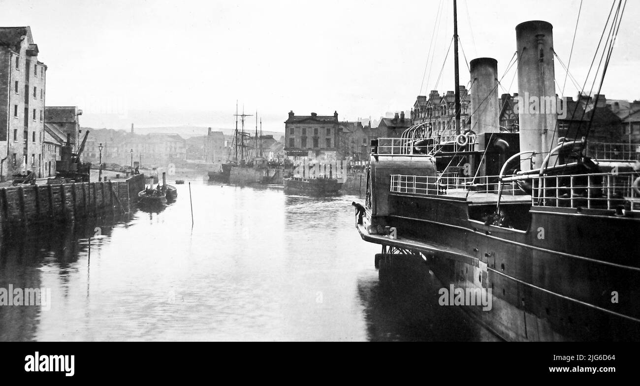 Old Harbour, Douglas, isle of Man, Victorian period Stock Photo